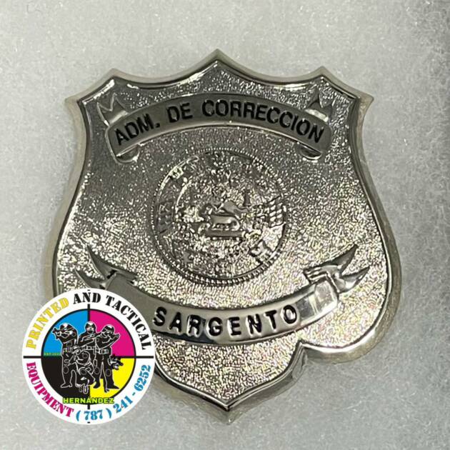 PLACA DE SARGENTO PARA DEPARTEMENTO DE CORRECCION