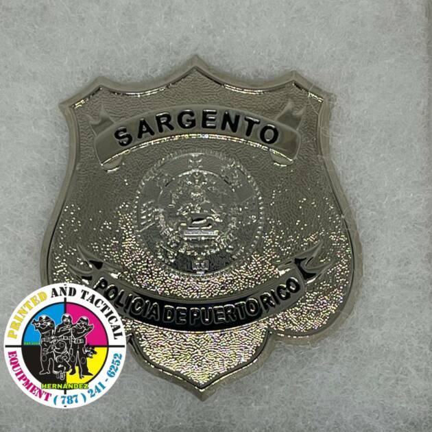 PLACA EN METAL SARGENTO POLICIA DE PUERTO RICO