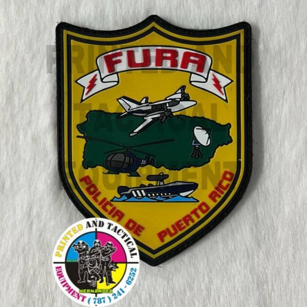 PARCHO EN GOMA FURA POLICIA DE PR EN GOMA