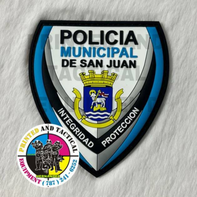 PARCHO EN GOMA POLICIA MUNICIPAL DE SAN JUAN PUERTO RICO